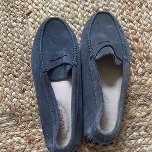 New Tod's Womens 37 Dark Gray Suede Loafers